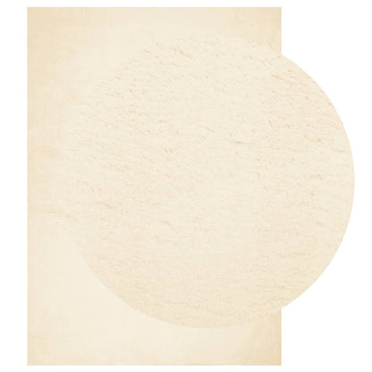 Teppich HUARTE Kurzflor Weich und Waschbar Creme 140x200 cm