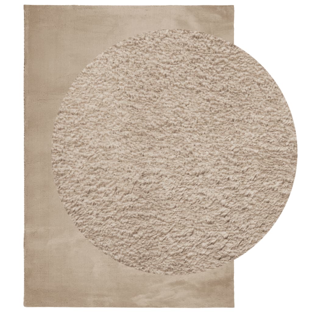 Teppich HUARTE Kurzflor Weich und Waschbar Sandfarben 120x170cm