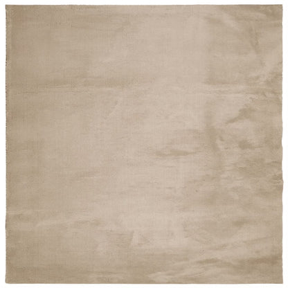 Teppich HUARTE Kurzflor Weich und Waschbar Sandfarben 200x200cm