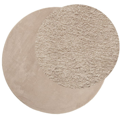 Teppich HUARTE Kurzflor Weich und Waschbar Sandfarben Ø 160 cm