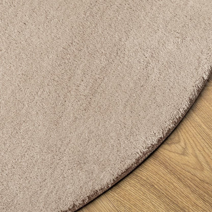 Teppich HUARTE Kurzflor Weich und Waschbar Sandfarben Ø 160 cm
