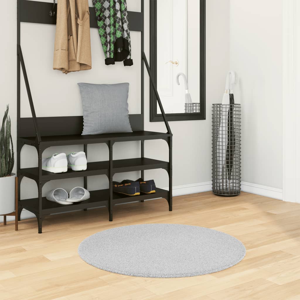 Carpet HUARTE Short Pile Soft and Washable Grey Ø 80 cm