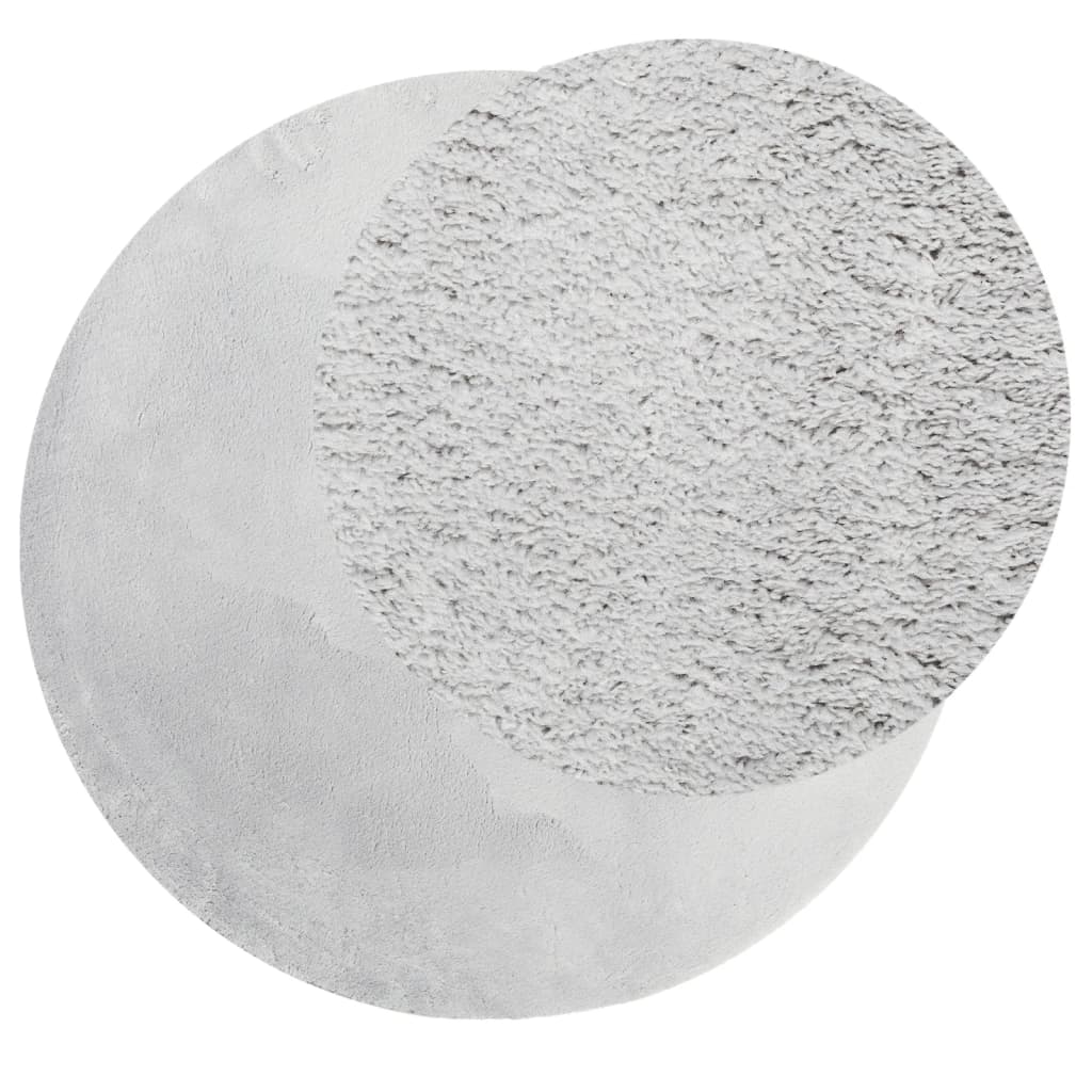 Teppich HUARTE Kurzflor Weich und Waschbar Grau Ø 120 cm