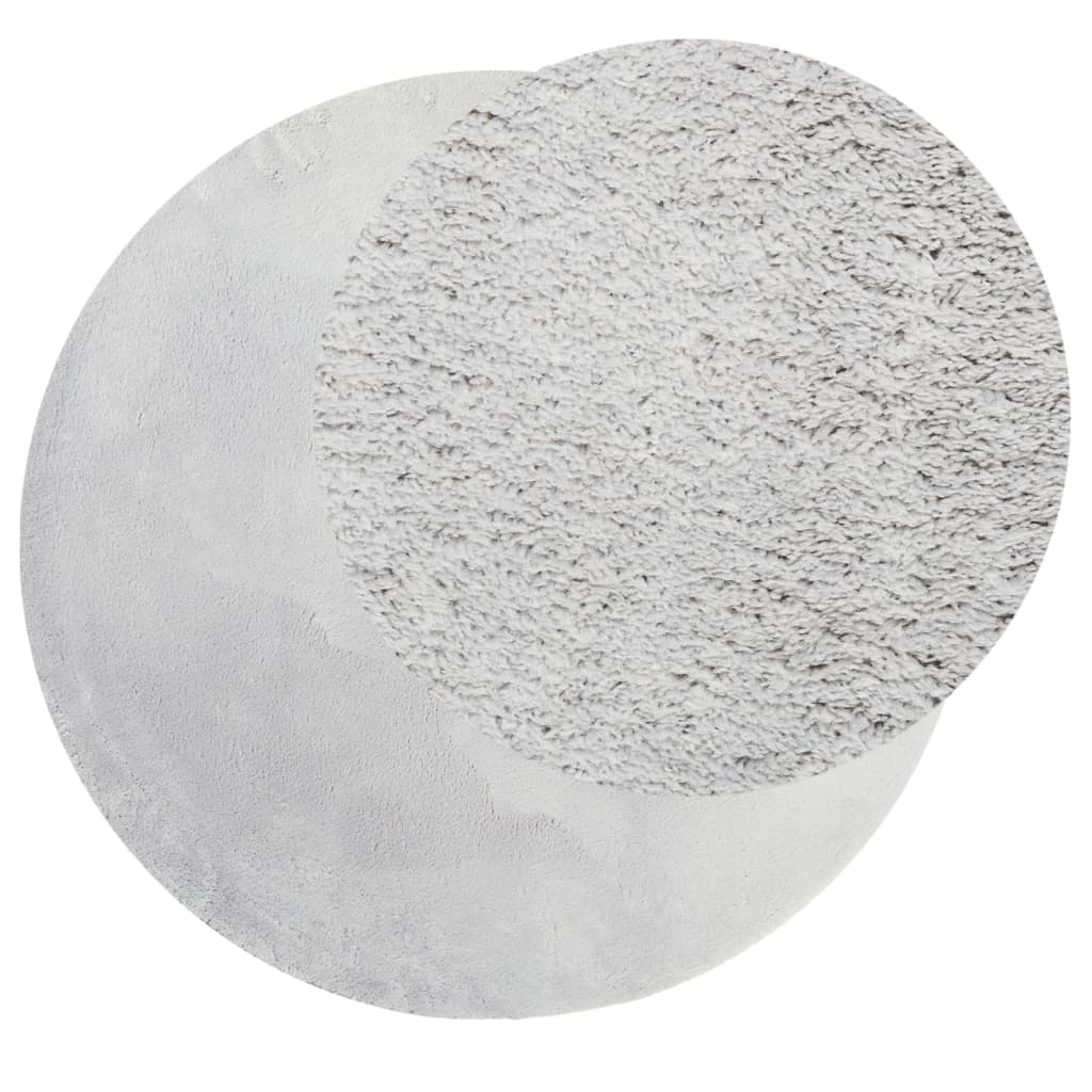Teppich HUARTE Kurzflor Weich und Waschbar Grau Ø 160 cm