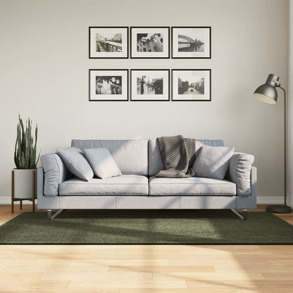 Rug HUARTE Green 100 x 200 cm 100% Polyester Flach