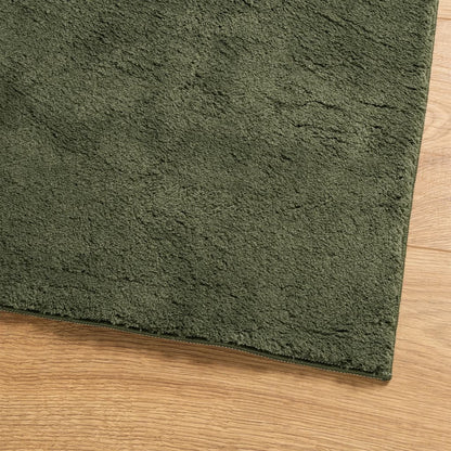 Rug HUARTE Green 160 x 160 cm 100% Polyester Flach Waschbar