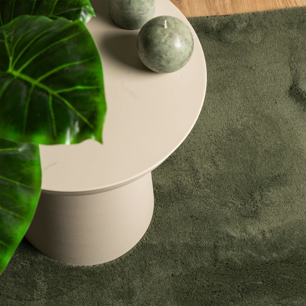 Rug HUARTE Green 160 x 160 cm 100% Polyester Flach Waschbar