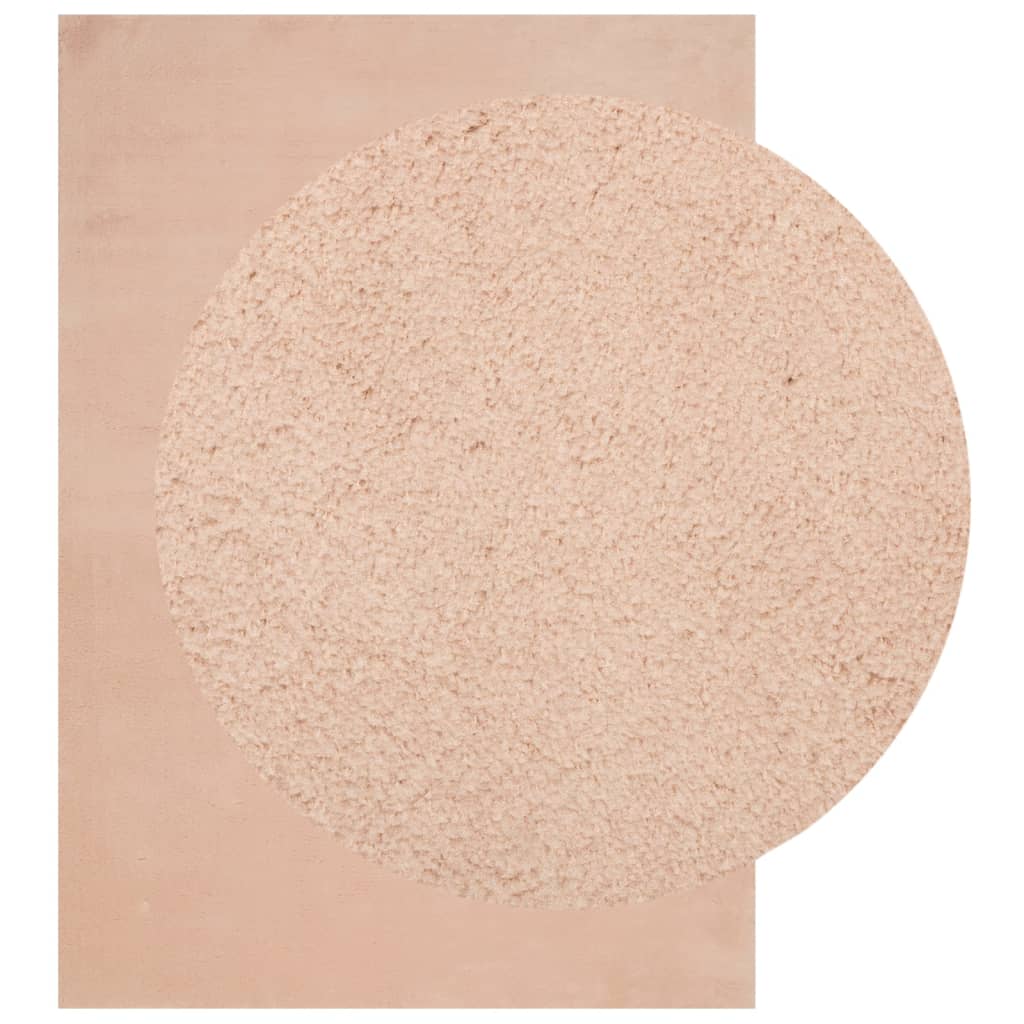 Teppich HUARTE Kurzflor Weich und Waschbar Blassrosa 120x170 cm
