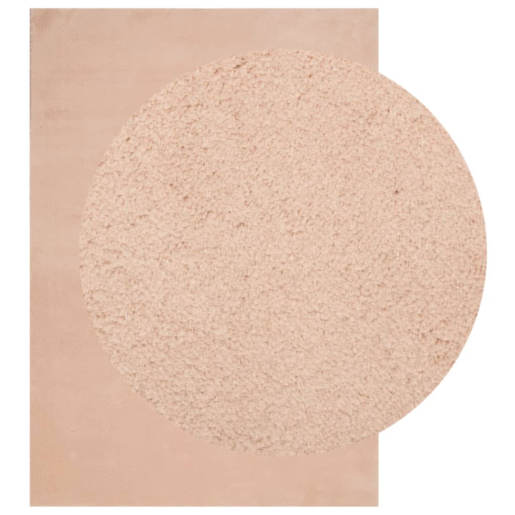 Teppich HUARTE Kurzflor Weich und Waschbar Blassrosa 160x230 cm