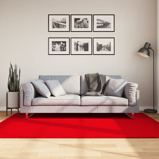 Carpet HUARTE Short Pile Soft and Washable Red 140x200 cm