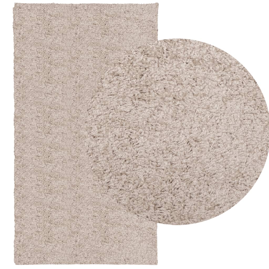 Tapis shaggy PAMPLONA poils longs moderne beige 60x110 cm