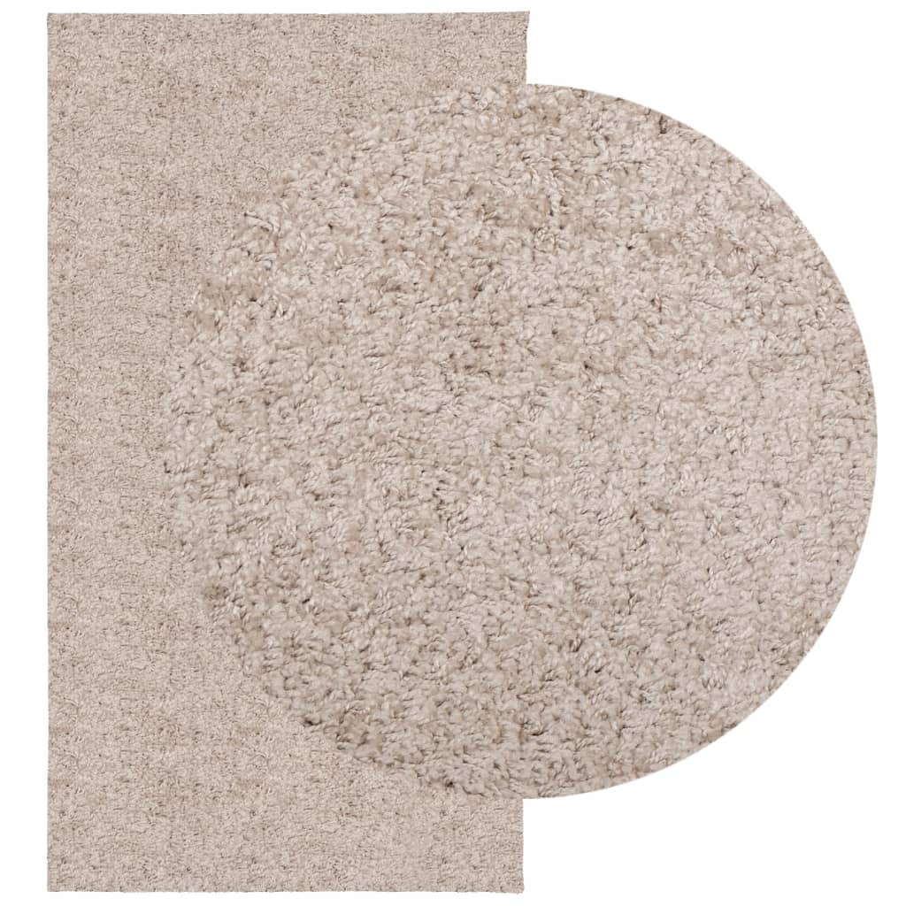 Tapis shaggy PAMPLONA poils longs moderne beige 80x150 cm