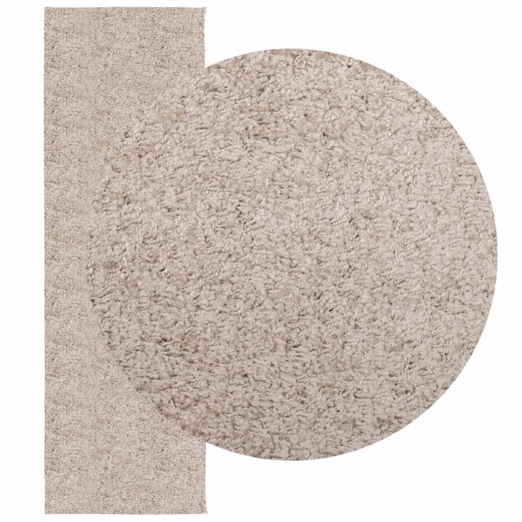 Tapis shaggy PAMPLONA poils longs moderne beige 80x250 cm