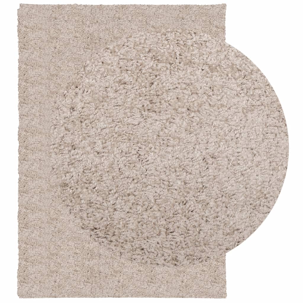 Tapis shaggy PAMPLONA poils longs moderne beige 120x170 cm