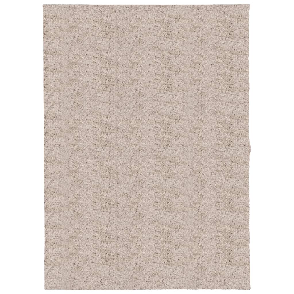 Tapis shaggy PAMPLONA poils longs moderne beige 140x200 cm