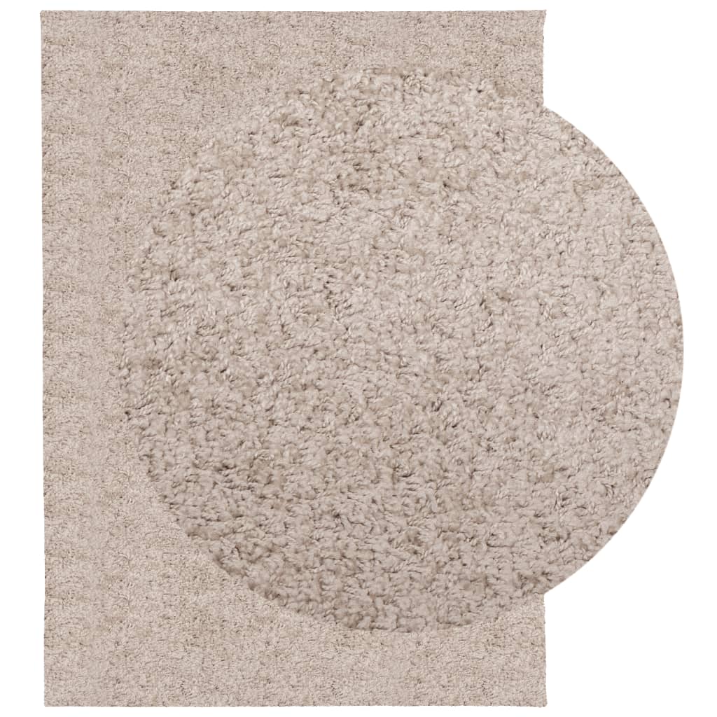 Tapis shaggy PAMPLONA poils longs moderne beige 140x200 cm