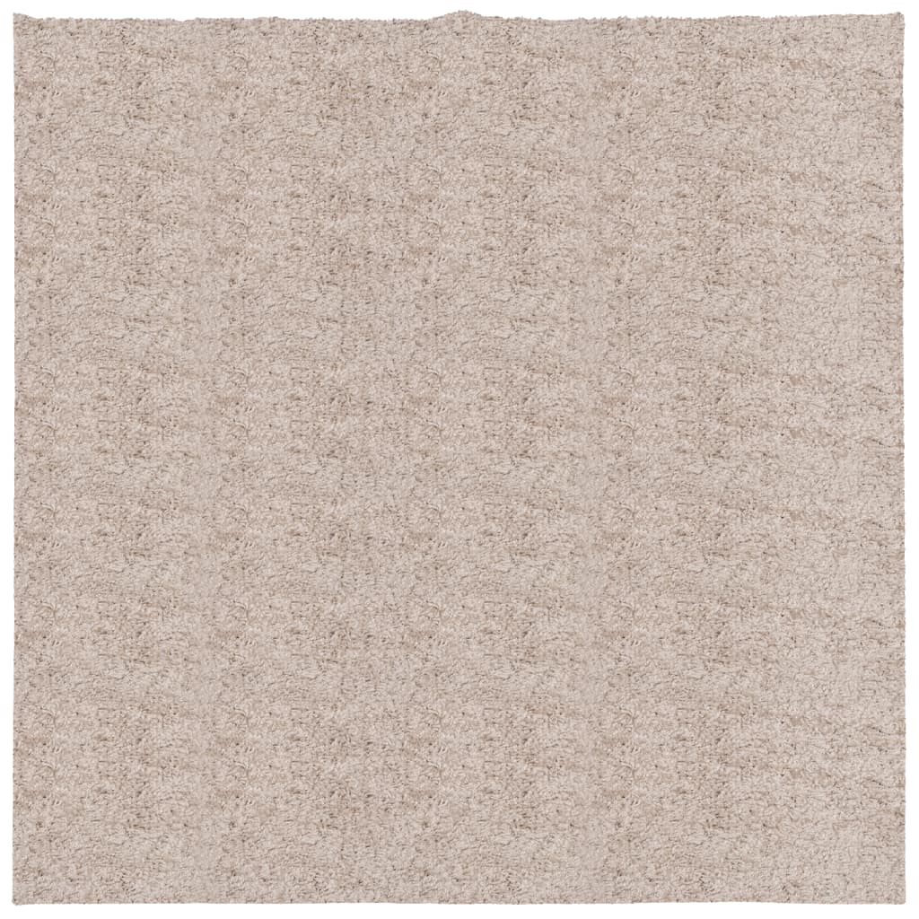 Tapis shaggy PAMPLONA poils longs moderne beige 160x160 cm