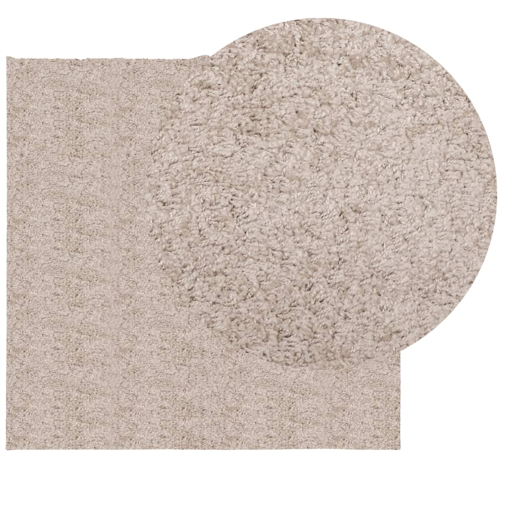 Tapis shaggy PAMPLONA poils longs moderne beige 160x160 cm