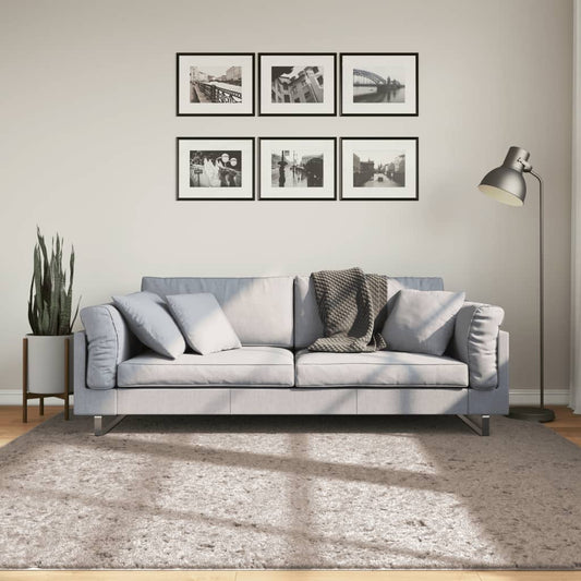 Shaggy-Teppich PAMPLONA Hochflor Modern Beige 200x200 cm