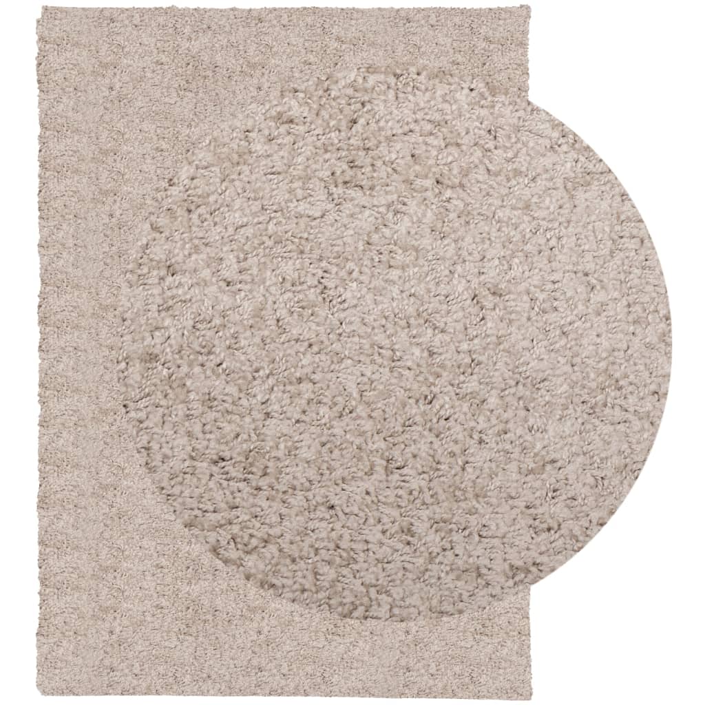 Tapis shaggy PAMPLONA poils longs moderne beige 200x280 cm