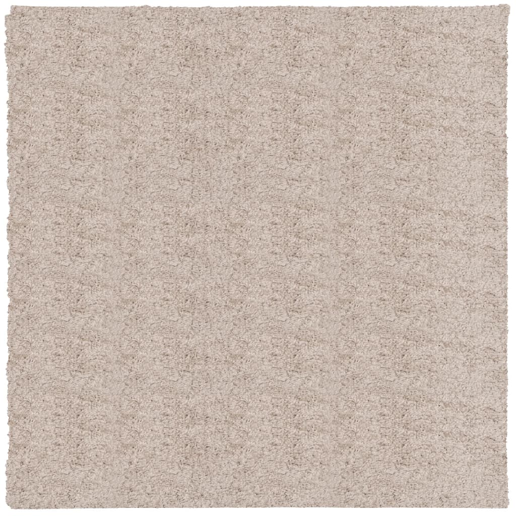 Tapis shaggy PAMPLONA poils longs moderne beige 240x240 cm