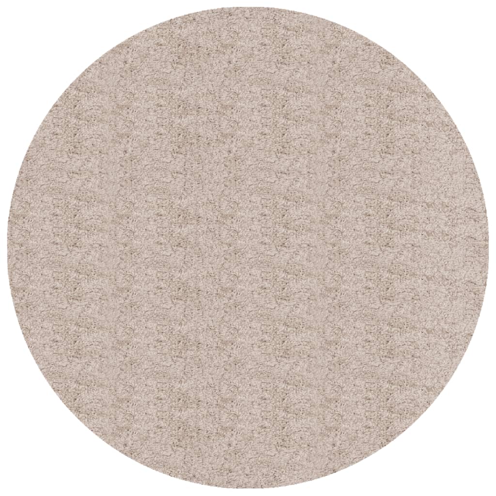 Tapis shaggy PAMPLONA poils longs moderne beige Ø 80 cm