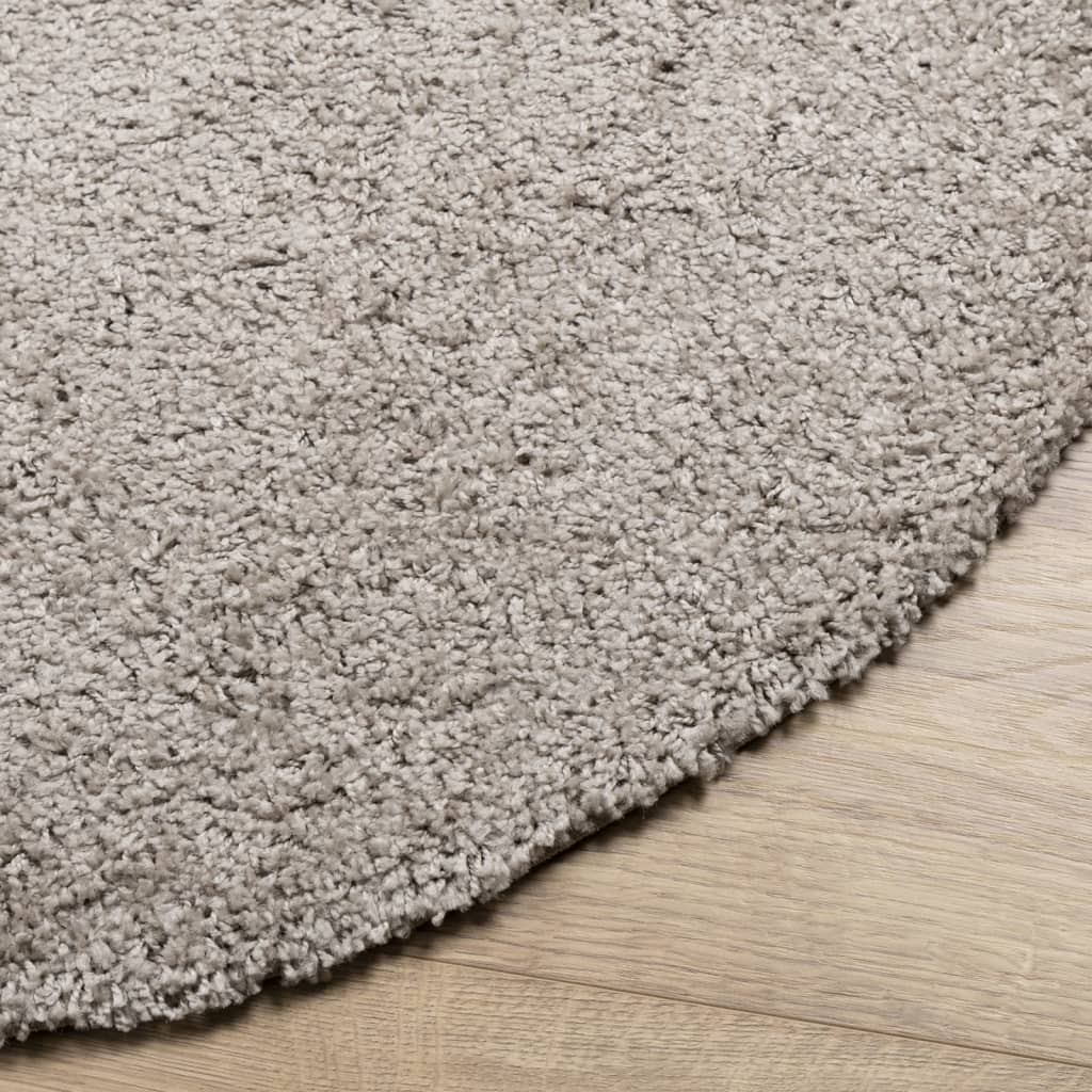 Tapis shaggy PAMPLONA poils longs moderne beige Ø 80 cm