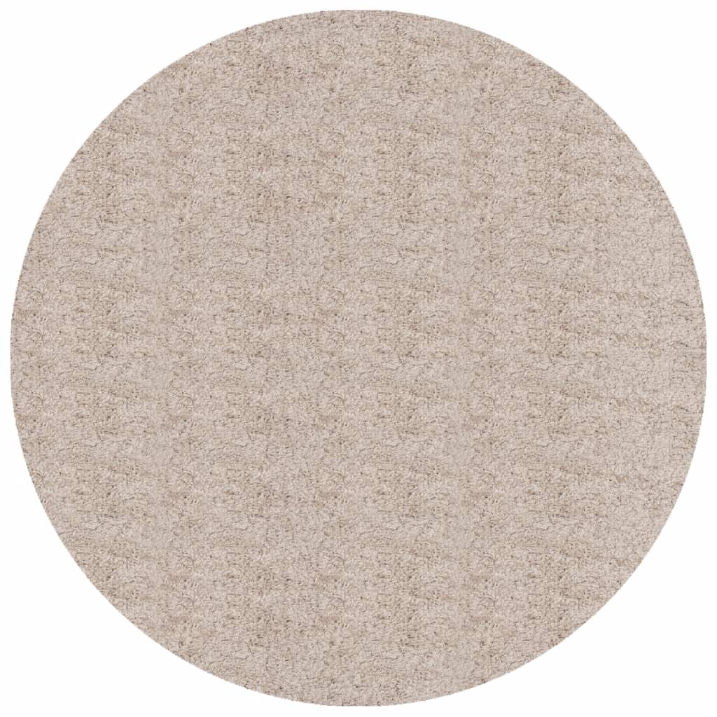 Tapis shaggy PAMPLONA poils longs moderne beige Ø 100 cm