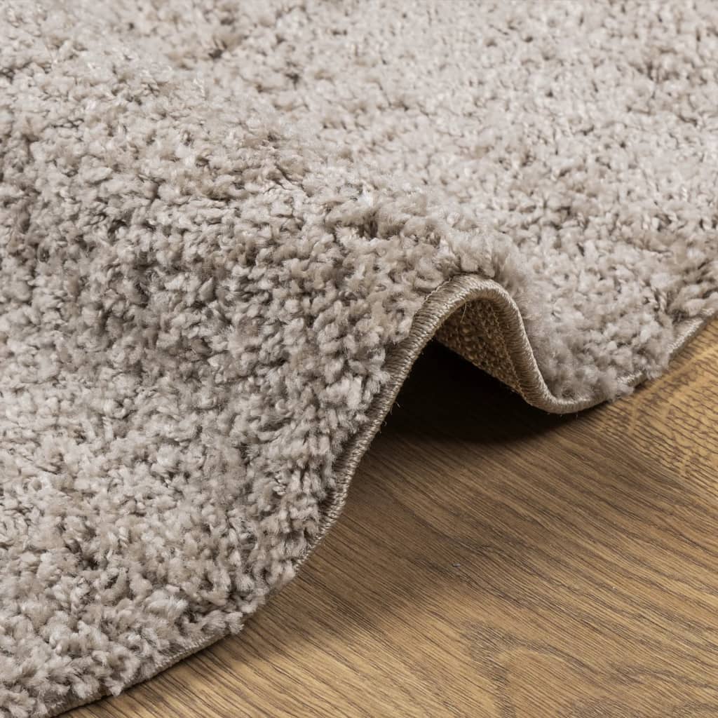 Shaggy-Teppich PAMPLONA Hochflor Modern Beige Ø 100 cm