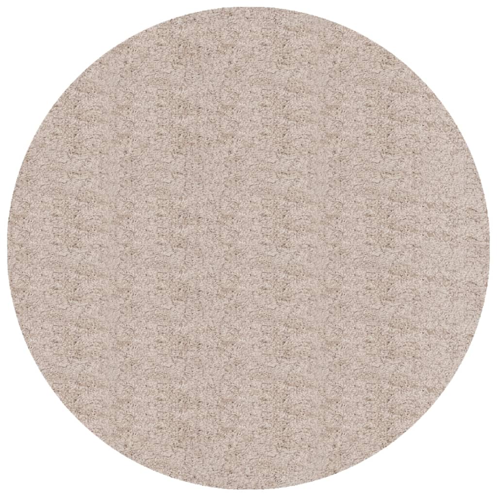 Shaggy-Teppich PAMPLONA Hochflor Modern Beige Ø 120 cm