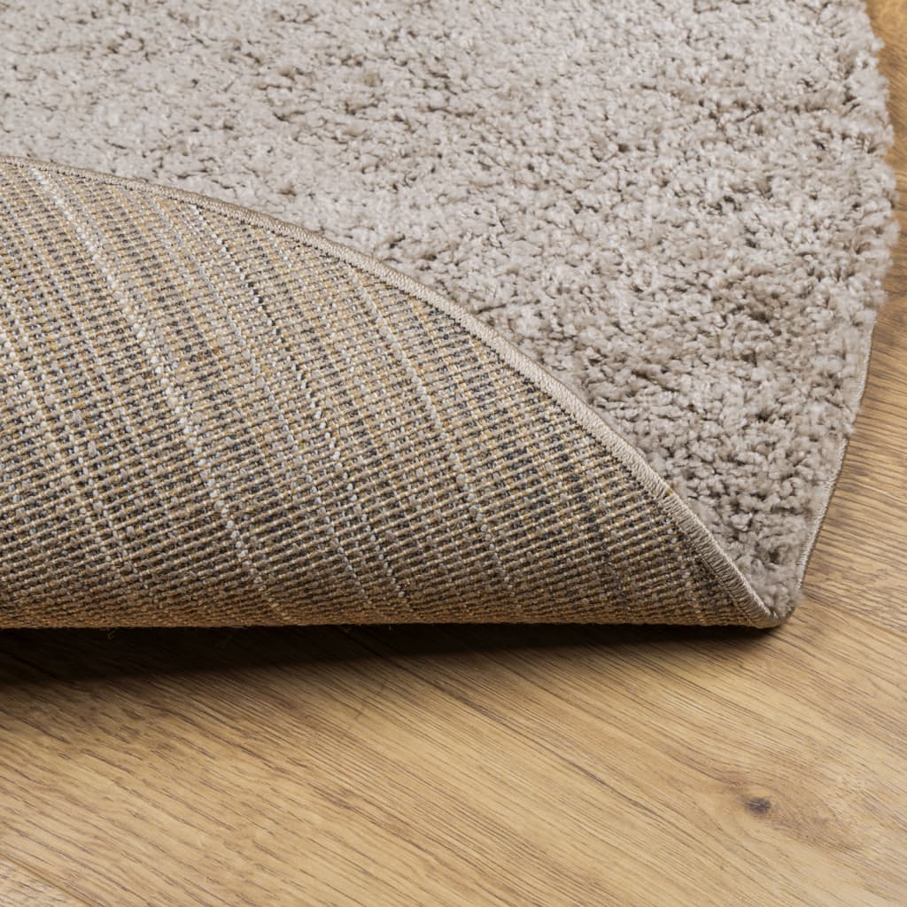 Shaggy-Teppich PAMPLONA Hochflor Modern Beige Ø 120 cm