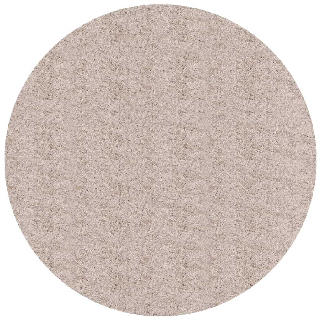 Shaggy-Teppich PAMPLONA Hochflor Modern Beige Ø 200 cm