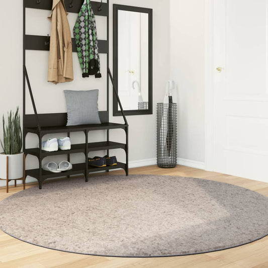 Shaggy-Teppich PAMPLONA Hochflor Modern Beige Ø 200 cm