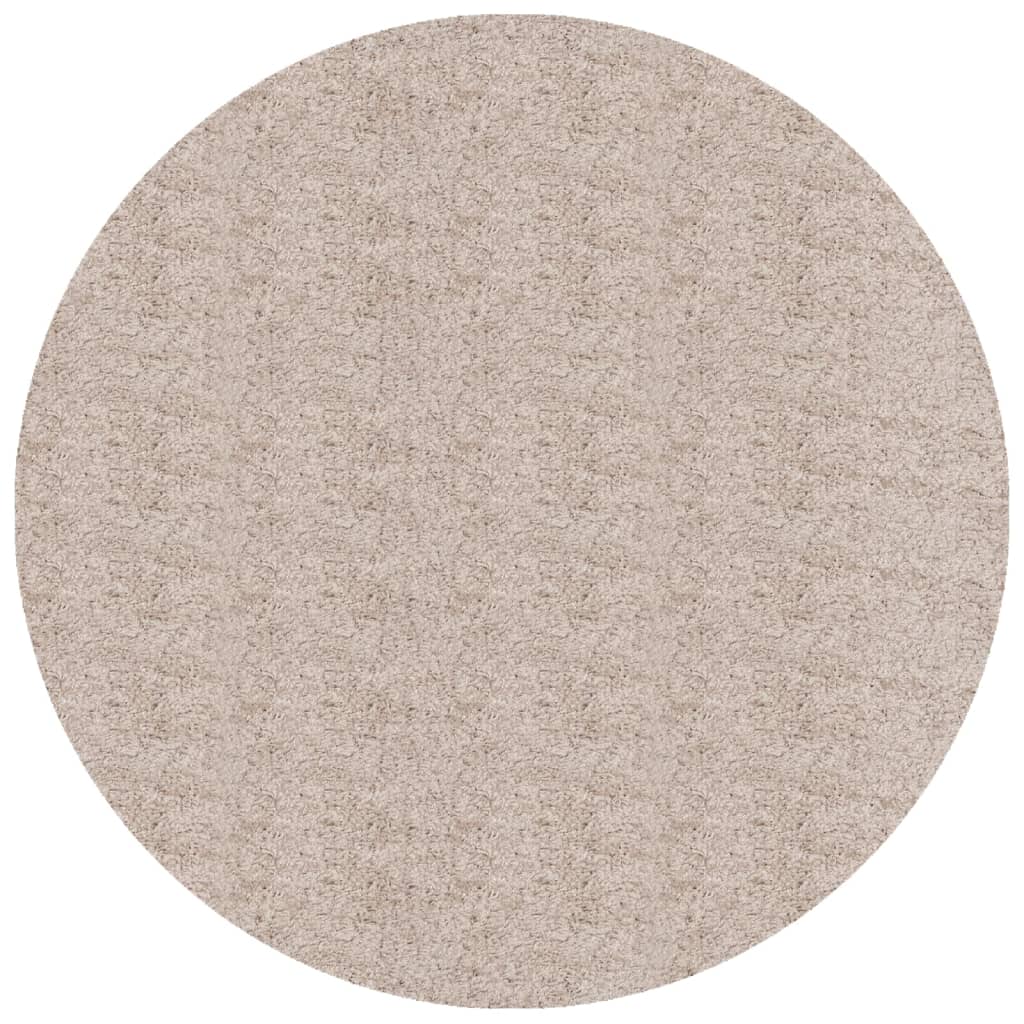 Shaggy-Teppich PAMPLONA Hochflor Modern Beige Ø 240 cm