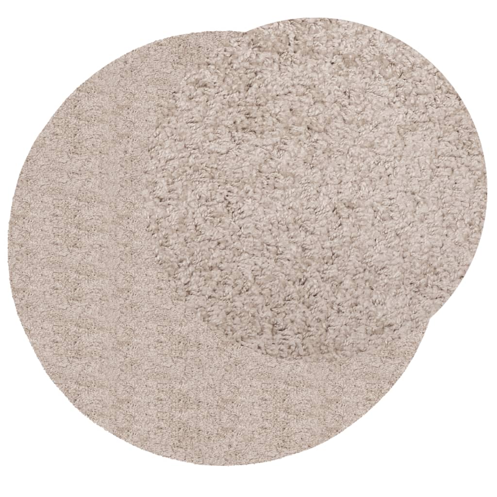 Shaggy-Teppich PAMPLONA Hochflor Modern Beige Ø 240 cm