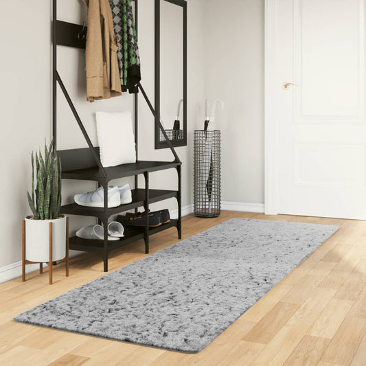 Shaggy Carpet PAMPLONA Deep Pile Modern Grey 80x250 cm