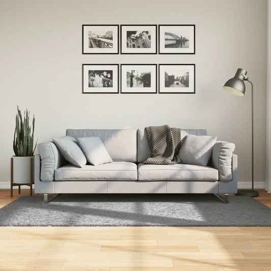 Shaggy-Teppich PAMPLONA Hochflor Modern Grau 100x200 cm