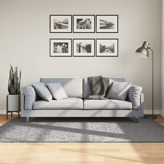 Shaggy Carpet PAMPLONA Deep Pile Modern Grey 140x200 cm
