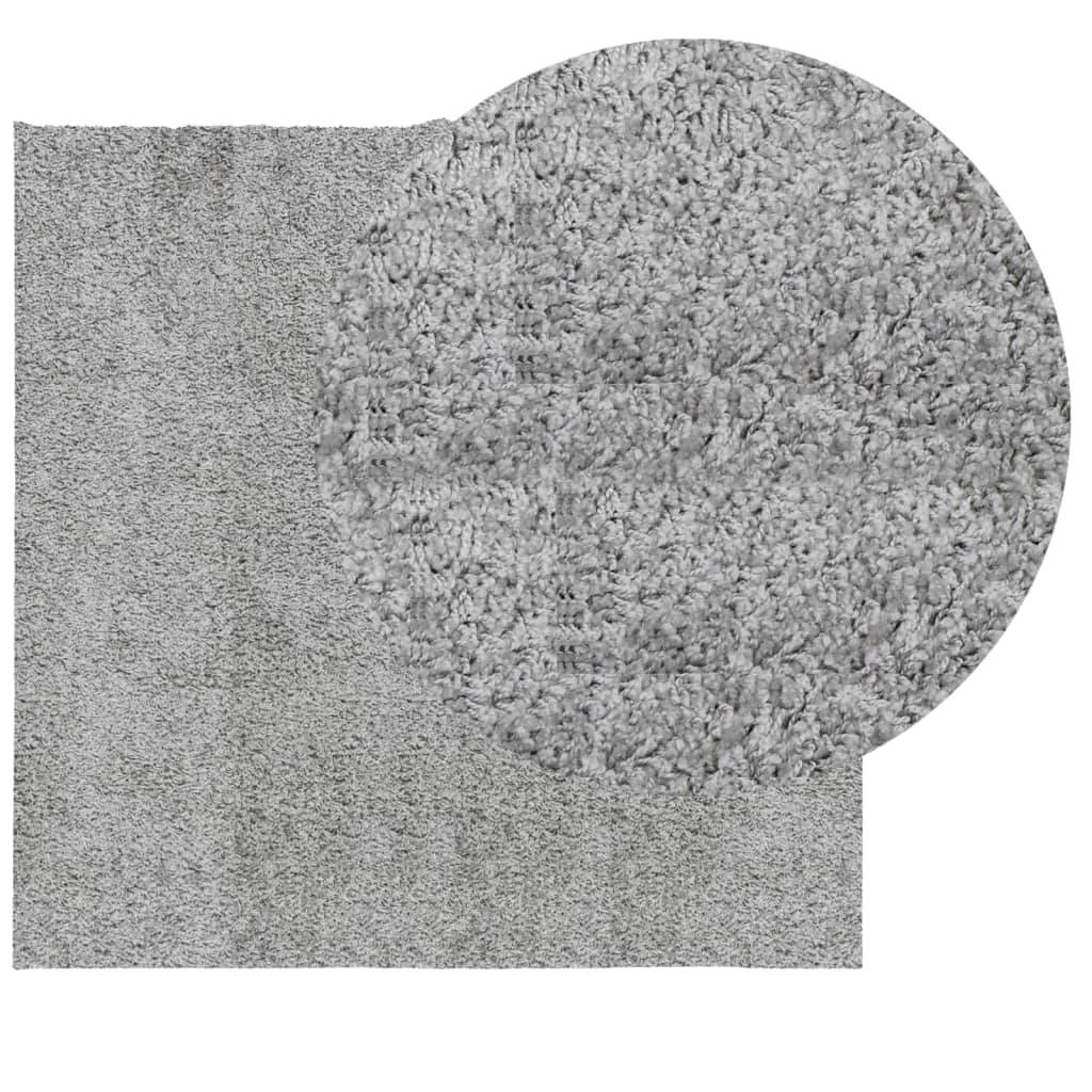 Shaggy-Teppich PAMPLONA Hochflor Modern Grau 160x160 cm