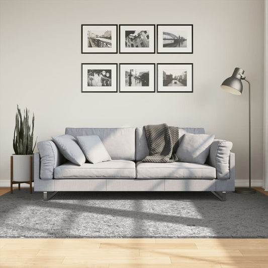 Shaggy Carpet PAMPLONA Deep Pile Modern Grey 160x230 cm