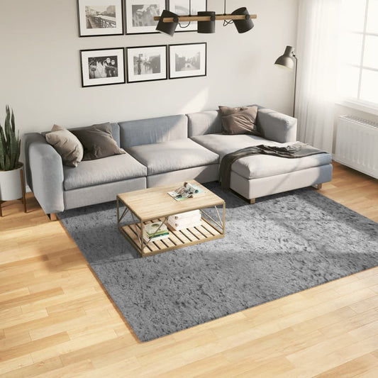Shaggy-Teppich PAMPLONA Hochflor Modern Grau 240x240 cm