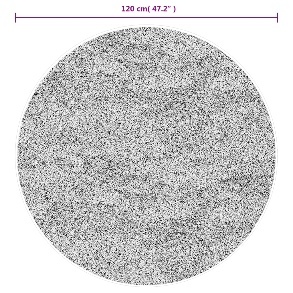 Shaggy carpet PAMPLONA deep pile modern grey Ø 120 cm
