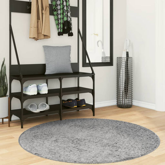 Shaggy carpet PAMPLONA deep pile modern grey Ø 120 cm