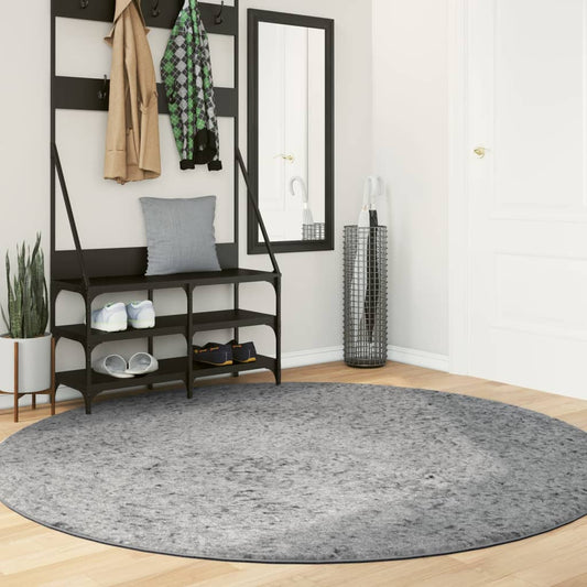 Shaggy-Teppich PAMPLONA Hochflor Modern Grau Ø 200 cm
