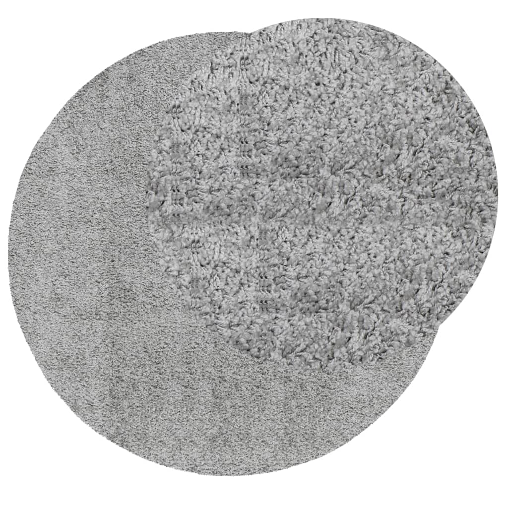 Shaggy-Teppich PAMPLONA Hochflor Modern Grau Ø 240 cm