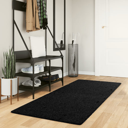 Shaggy-Teppich PAMPLONA Hochflor Modern Schwarz 80x200 cm
