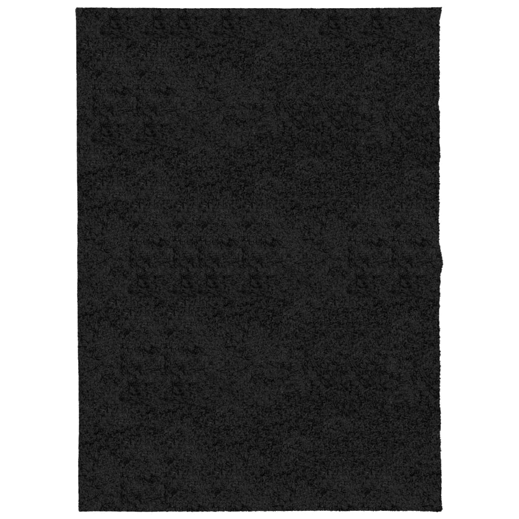 Shaggy Carpet PAMPLONA Deep Pile Modern Black 140x200 cm