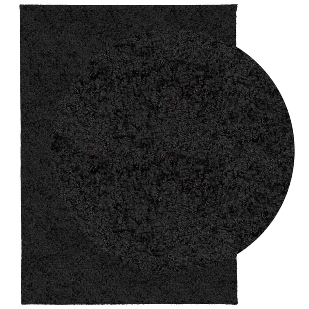 Shaggy Carpet PAMPLONA Deep Pile Modern Black 140x200 cm