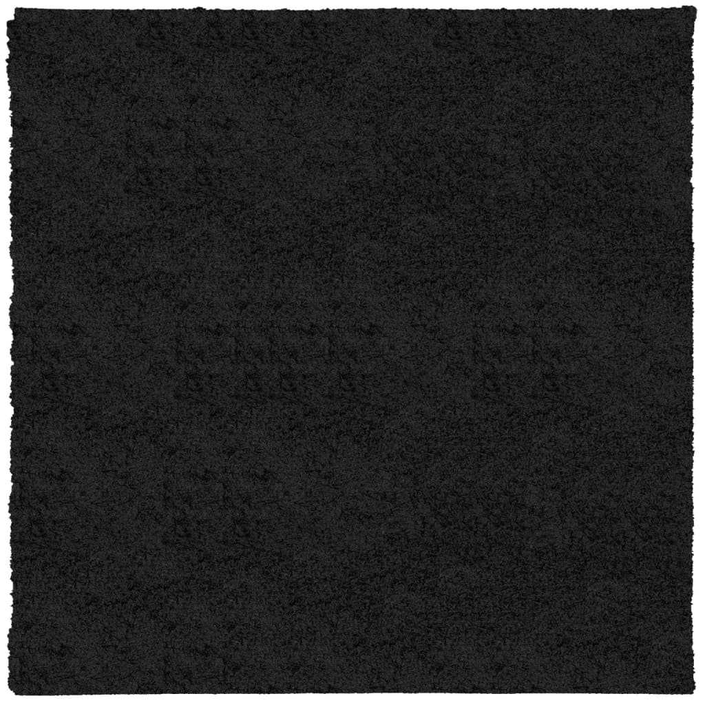 Shaggy Carpet PAMPLONA Deep Pile Modern Black 160x160 cm