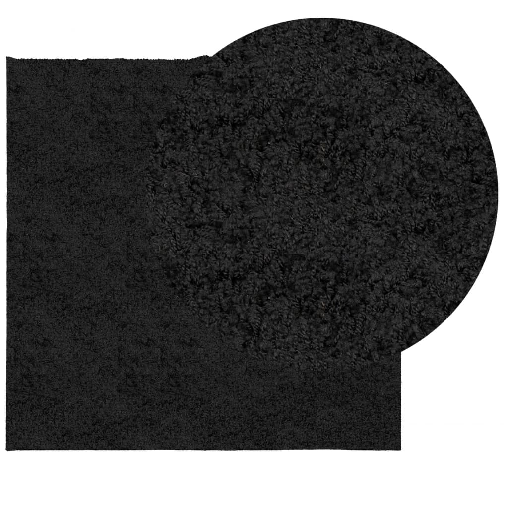 Shaggy-Teppich PAMPLONA Hochflor Modern Schwarz 200x200 cm